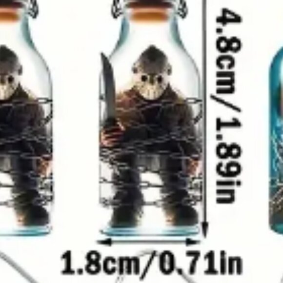 ❤️JASON VOORHEES FRIDAY THE 13th MOVIE BOTTLE DANGLE EARRING - FACTORY SEALED - Picture 3 of 7